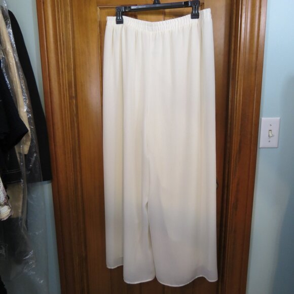 VTG Joan Ivory Pants Chiffon Lined Wide Leg Evening Cocktail Size 1X - Picture 6 of 9
